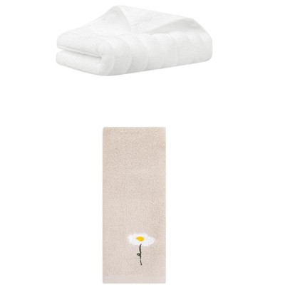 REGALWOVEN Pure Cotton Soft Absorbent Hand Towel Set for Bathroom 14" x 30"/13" x 30" 2 Pcs