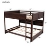 Grungis Queen Over Queen Loft Bed with Storage Cabinets and Charging Station,Bunk Bed with Ladder and Guardrails,Loft and Bunk Bed for Bedroom - 3 of 4
