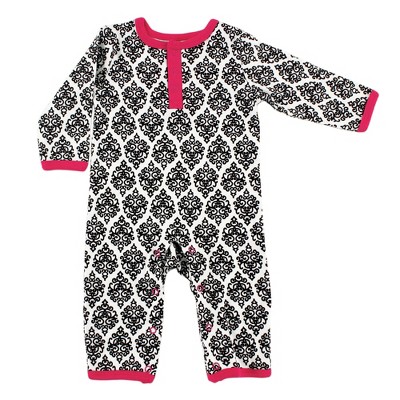 Yoga Sprout Baby Girl Cotton Coveralls 1pk, Damask, 0-3 Months : Target