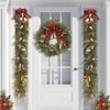 TackView 24" Christmas Wreath, Artificial Xmas Wreath for Front Door, Wall, Window, Green - 2 of 4
