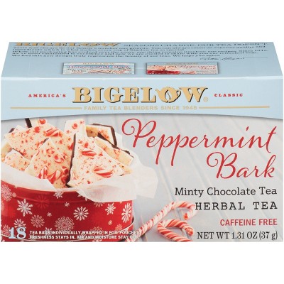 Bigelow Peppermint Bark Herbal Tea case of 6/18