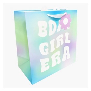Bows And Sparkles Large Square 'Birthday Girl Era' Birthday Gift Bag with Tag Purple/Blue - 1 of 3