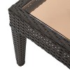 CAVINAS Wicker Outdoor Side Table with Powder-Coated Iron Frame,Patio End Table with Tempered Glass Top for Garden,Poolside,Patio - 4 of 4