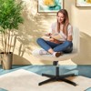 FURNIinspire Task And Office Chairs No Wheels Armless Swivel Home Office Chair, Cross-Legged Chair, Simple Office Chair, Beige, 28"*19"*35" - 2 of 4