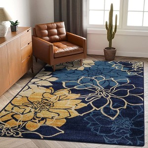 Thick Rug Boho Rug Modern Floral Rug for Living Room Rug Bedroom Kids Room - 1 of 4