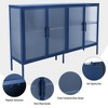 Minimalist Sideboard Buffet Cabinet,Cold-Rolled Steel Kitchen Pantry Storage Cabinet with 4 Tempered Glass Doors,Adjustable Inner Shelf - 3 of 4