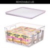 Rosanna Pansino x iDesign Recycled Plastic Open Front Kitchen Storage Bin with Lid, Clear Bin/Lavender Sprinkles Lid, 12" x 12" x 6" - 3 of 4