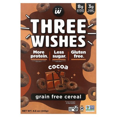 Three Wishes, Grain Free Cereal, Cocoa, 8.6 oz