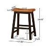 Christopher Knight Home Pomeroy Farmhouse Rubberwood 24 Inch Backless Saddle Counter Stools (Set of 2) - 3 of 4