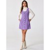 INSPIRE CHIC Women's Corduroy Button Down Scoop Neck Pockets Casual Pinafore Overall Dress - 4 of 4