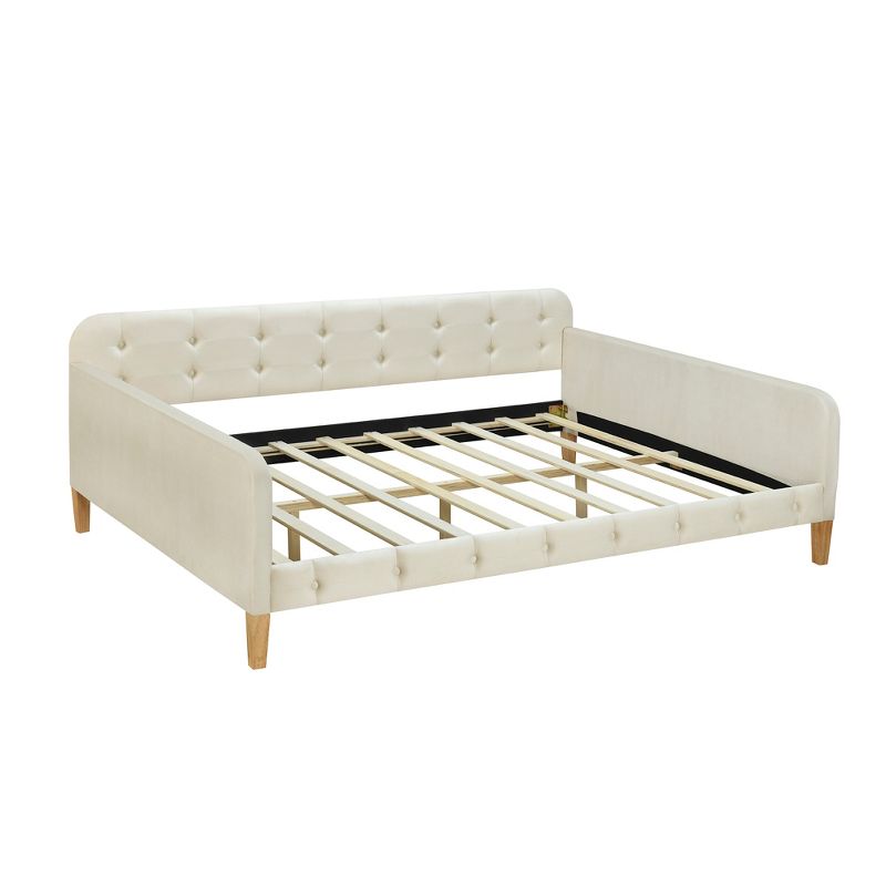 Full/Twin Size Upholstered Daybed with 4 Wood Support Legs-ModernLuxe, 5 of 11