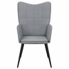 vidaXL Modern Relaxing Arm Chair with Steel Frame & Padded Light Gray Fabric Upholstery - Perfect for Living Room, Bedroom, or Dining - 3 of 4
