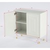 Resenkos Sideboard Buffet, Kitchen Storage Cabinet,63" Sideboard Buffet, Modern Kitchen Accent Cabinet with 4 Doors,White - 2 of 4