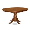 East West Furniture AVT-SBR-TP Oval Table with 18" Butterfly leaf - Saddle Brown - 2 of 4