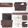 Leather Messenger Bag for Men and Women - Laptop Briefcase Bag For College, Office, Adjustable Shoulder Strap (Wood) - 4 of 4