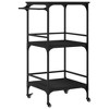 vidaXL Kitchen Trolley Black 23.8 in.x19.7 in.x41.3 in. Engineered Wood - 2 of 4