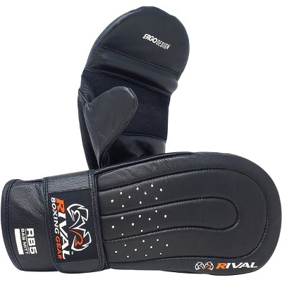 RIVAL Boxing RB5 Hook and Loop Leather Training Bag Mitts - Black