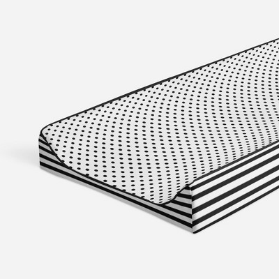 Bacati - Dots/Pin Stripes Black/White Pin Dots Changing Pad Cover