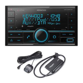 Kenwood DPX395MBT Bluetooth AUX and USB Double DIN CD receiver with a Sirius XM SXV300v1 Connect Vehicle Tuner Kit for Satellite Radio