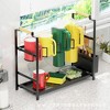 Water Bottle Organizer Double Layer Cup Holder Carbon Steel Storage Rack With Tray For Kitchen Tabletop - 4 of 4