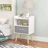 Whisen Nightstand With Collapsible Fabric Drawer, 2-Tier Storage End Table, Side Table with Storage Cabinet - 2 of 4