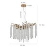 Modern Golden Pendant Light With Cascading Crystal Strands,Chandeliers Chandelier,Chandeliers With Crystals-The Pop Home - 4 of 4