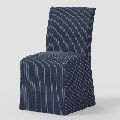 Kay Slipcovered Dining Chair in Pinstripe Navy - Threshold™