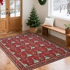 Christmas Runner Rug, Non-Slip Washable Indoor Carpet with Tree and Snowflake Pattern, Stain Resistant Kitchen Floor Mat for Hallway - 2 of 4