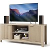 Acekool Fluted TV Stand for TVs up to 65", Modern Media Console with Adjustable Storage, Cable Management, Walnut Brown - 2 of 4