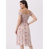 Allegra K Women's Off Shoulder Sleeveless Floral Smocked Summer Short Dress - 3 of 4