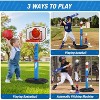 Toddler 2 in 1 Sports Toy Basketball and Baseball Set with Auto Pitcher Indoor Outdoor Blue for Ages 1-5 - 2 of 4