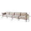 WJShome Sectional Couches For Living Room, Velvet 147" Modern 4 Seater Sofa, 8" High Metal Legs - 3 of 4