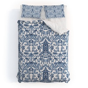 Deny Designs 3pc Full/Queen Britt Mills Design Coastal Chinoiserie Duvet and Sham Set - 1 of 4