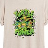 Women's - Teenage Mutant Ninja Turtles - Turtle Power New Oversized Graphic T-Shirt - 2 of 4
