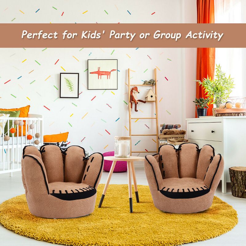 Tangkula Kids Armrest Sofa Five Finger Children Leisure Upholstered Chair, 3 of 7
