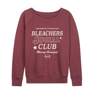 Women's - Instant Message - Bleachers Social Club Lightweight French Terry Wide Neck Long Sleeve Graphic Shirt - 1 of 4