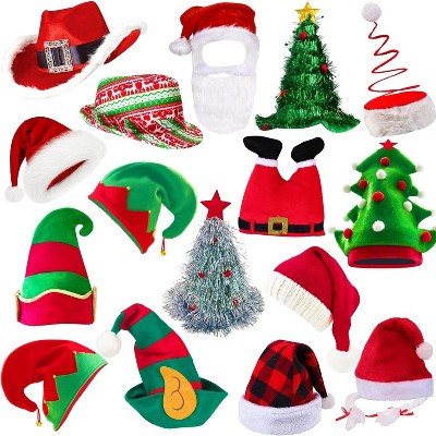 12 Assorted Funny Christmas Hats Santa Elf Hat Christmas Photo Booth Props Costume Hats