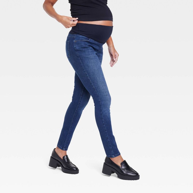 Over Belly Skinny Maternity Pants - Isabel Maternity by Ingrid &#38; Isabel&#8482; Blue, 3 of 6