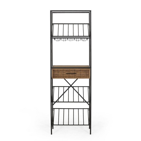 Black floor wine discount rack