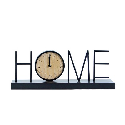 VIP Metal 12 in. Black Home Table Clock