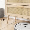 HDZNVF Rattan 6 Drawers Chest Of Dressers, Wide Chest Of Drawers With Wood Handles - 4 of 4
