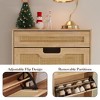 Natural Rattan Shoe Cabinet with 3 Flip Doors and 1 Drawer and Adjustable Shelf, Freestanding Shoe Storage Organizer for Entryway, Hallway - 3 of 4