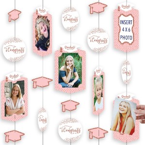 Big Dot of Happiness Rose Gold Graduation Party Vertical Photo Garland 35 Pieces - 1 of 4