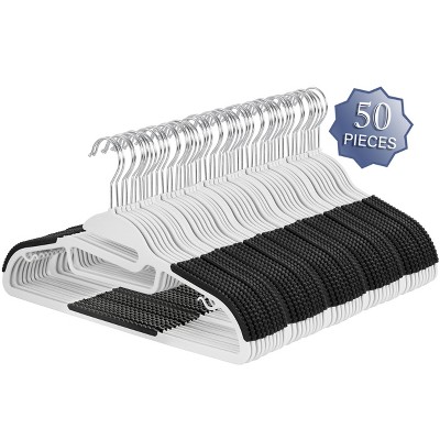 OSTO 30 Pack Premium Velvet Hangers, Non-Slip Adult Hangers with Pants Bar and Notches, Thin Space Saving 360-Degree Swivel Hook Black