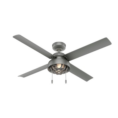 52" Spring Mill Damp Rated Ceiling Fan Silver (Includes LED Light Bulb) - Hunter Fan