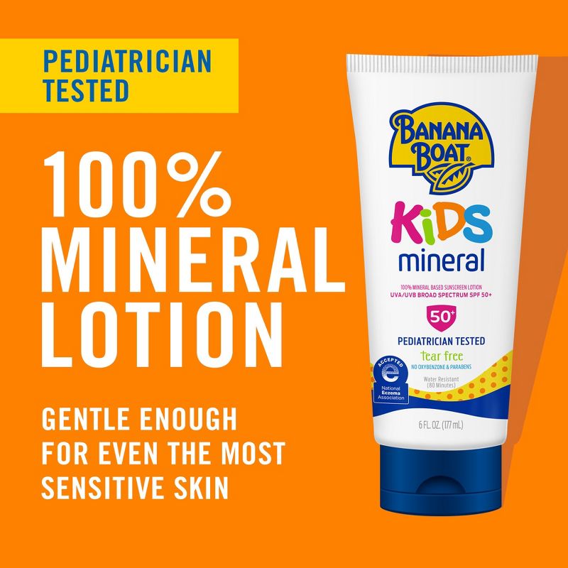 Banana Boat Kids 100% Mineral Sunscreen Lotion - SPF 50 - 9 fl oz, 4 of 11