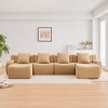 Teddy Modular Sectional Sofa, 4 Seat Upholstered Sectional Sofa with Curved Armrest, Sectional Sofa for Living Room Décor-Koiai - 2 of 4
