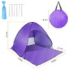 Naysaye Camping Tents 2-3 Person Pop Up Beach Tent with Net Window UV Protection Waterproof for Camping Outdoor, Purple - 3 of 4