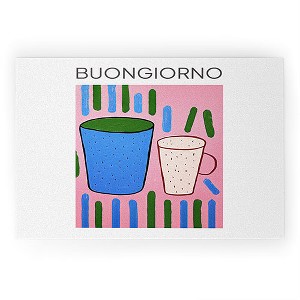 Mambo Art Studio Tea Coffee cups Buongiorno 36" x 24" Welcome Mat - Society6 - 1 of 3