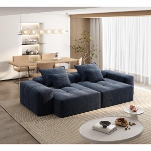KWPZQEB Modular Sectional Sofa, Comfy Cloud Couch with Movable Ottoman & Pillows, Oversized Chenille Modular Sofa for Living Room - 1 of 4